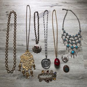 Vintage Jewelry Lot Hippie Boho Style Original